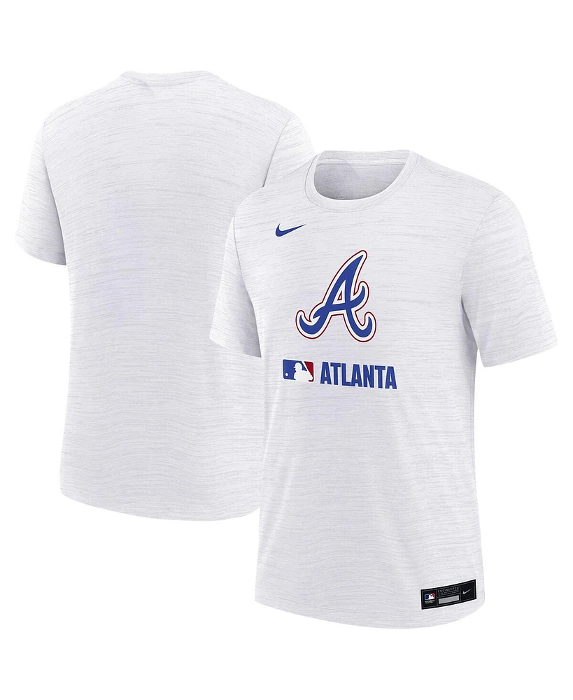 Nike Big Boys and Girls White Atlanta Braves Authentic Collection City Connect Velocity Performance T-Shirt