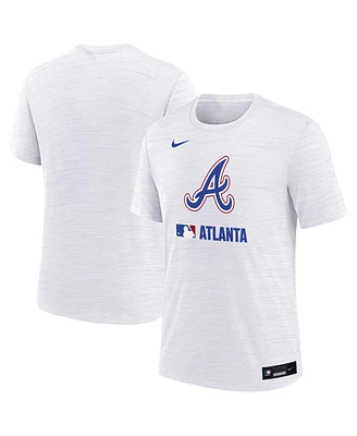 Nike Big Boys and Girls White Atlanta Braves Authentic Collection City Connect Velocity Performance T-Shirt