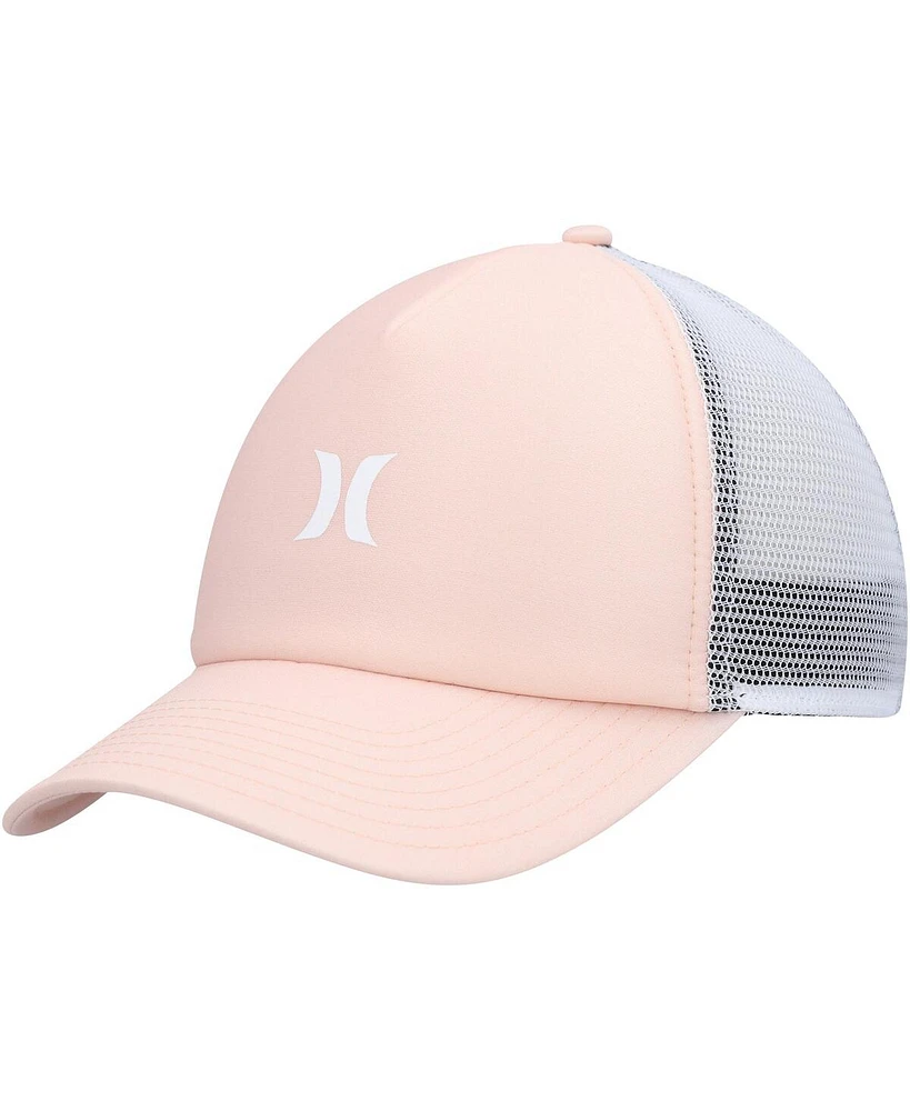 Hurley Women's Pink/White Icon Trucker Snapback Hat
