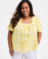 Style & Co Plus Short-Sleeve Top, Exclusively at Macy's