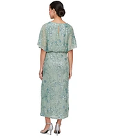 Sl Fashions Petite Sequined Blouson Dress