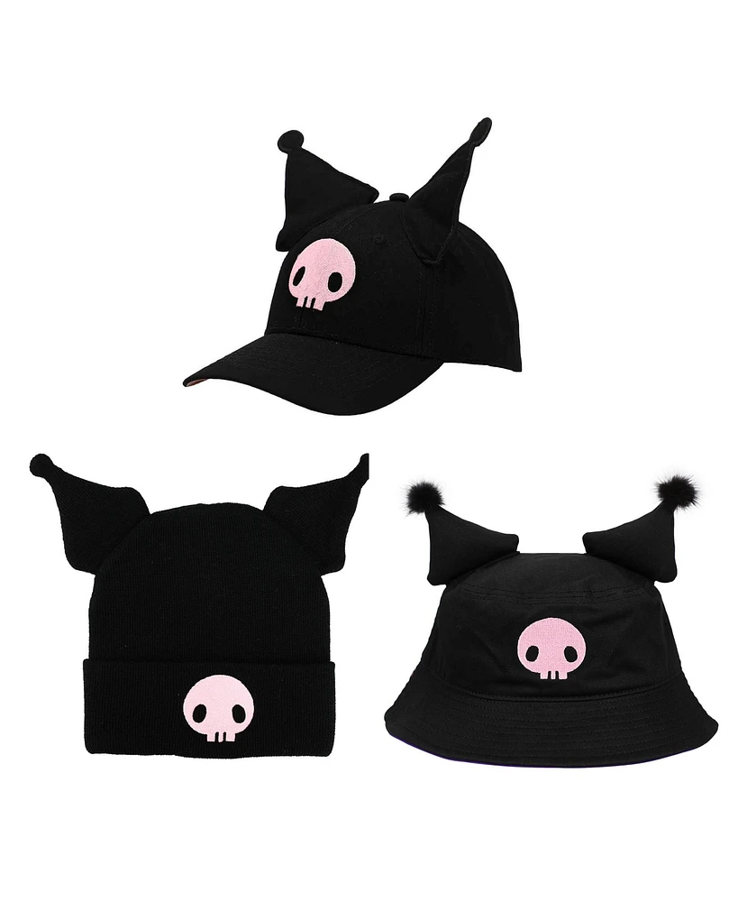 Kuromi Men's 3-Pack Cosplay Hat Combo Set