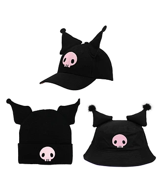 Kuromi Men's 3-Pack Cosplay Hat Combo Set