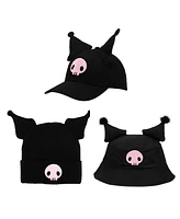 Kuromi Men's 3-Pack Cosplay Hat Combo Set
