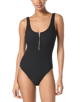 Michael Kors Women's Zip-Front One-Piece Swimsuit