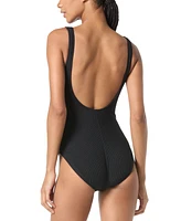 Michael Kors Women's Zip-Front One-Piece Swimsuit
