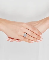 Diamond Emerald-Cut Double Halo Engagement Ring (1 ct. t.w.) in 14k White Gold