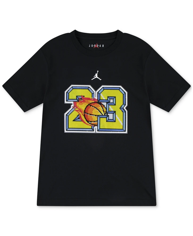 Jordan Big Boys Customized Air Flame Graphic T-Shirt