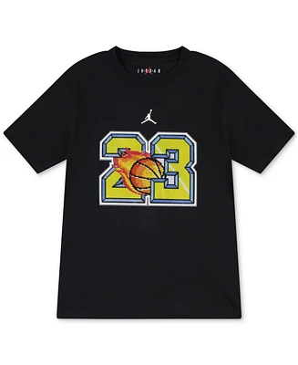 Jordan Big Boys Customized Air Flame Graphic T-Shirt