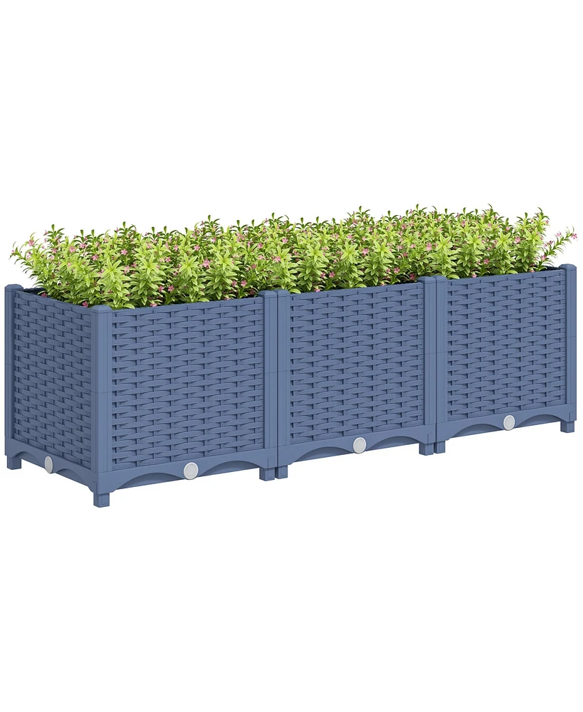 Outsunny x 1 ft Plastic Garden Box w/Drainage Holes