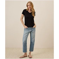 Pact Women's Organic Cotton Featherweight Slub V-Neck Tee