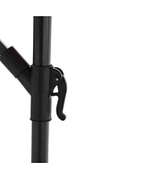 10ft Solar Led Offset Hanging Market Patio Umbrella ( Dark blue)