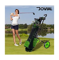 Jovial 2-Wheel Golf Pull Cart with Adjustable Handle and Foot Brake
