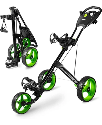 Jovial Foldable 3-Wheel Junior Golf Pull Cart with Scorecard Holder