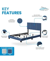 Boyd Sleep Lucelle Upholstered Platform Bed with Headboard, Mattress Foundation with Strong 4 Wood Slat Supports