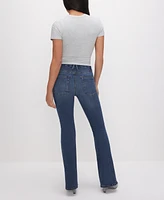 Good American Petite Mid-Rise Flare-Leg Jeans