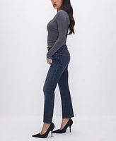 Good American Petite Mid-Rise Straight Jeans