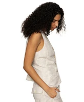 Sanctuary Women's Metallic-Stripe Button-Front Vest