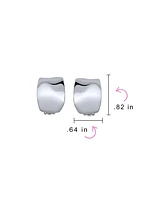 Bling Jewelry Geometric Hammered Dome Half Hoop Clip-On Earrings For Non-Pierced Ears