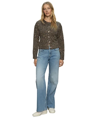 Sanctuary Women's Must-Have Animal-Print Long-Sleeve Cardigan