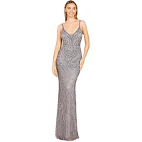 Lara Women's V-Neck Fitted Gown