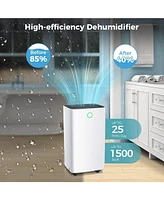Zafro Dehumidifier for Bathroom & Basement & Bedroom & Room with Drain Hose, 1,500 Sq. Ft Dehumidifiers with Auto or Manual Drainage, 3 Working Modes/