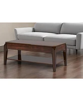 Modern Lift-Top Coffee Table with Storage Shelf and Hidden Compartment