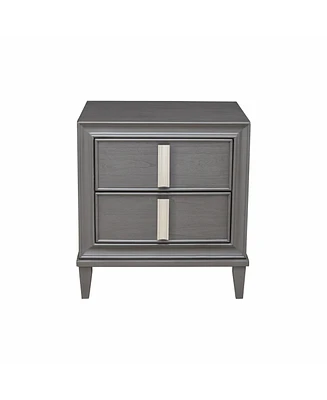 Two-Drawer Contemporary Wood Nightstand for Bedroom Storage