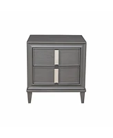 Two-Drawer Contemporary Wood Nightstand for Bedroom Storage
