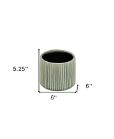 Striped Ceramic Round Planter – Versatile Pot for Indoor & Outdoor Spaces
