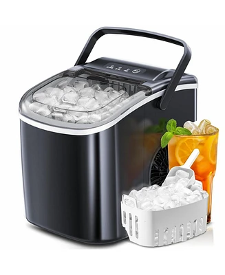 Zafro Ice Makers Countertop with Self-Cleaning, 9 Bullet Ready 6Mins, 26.5Lbs/24Hrs, Portable Maket Handle/Ice Scoop/Basket for Home/K
