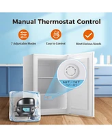 Zafro 3.0 Cu.ft upright mini freezer with adjustable thermostat, removable shelves, and reversible door. Ideal for bedrooms, homes, dorms, or apartmen