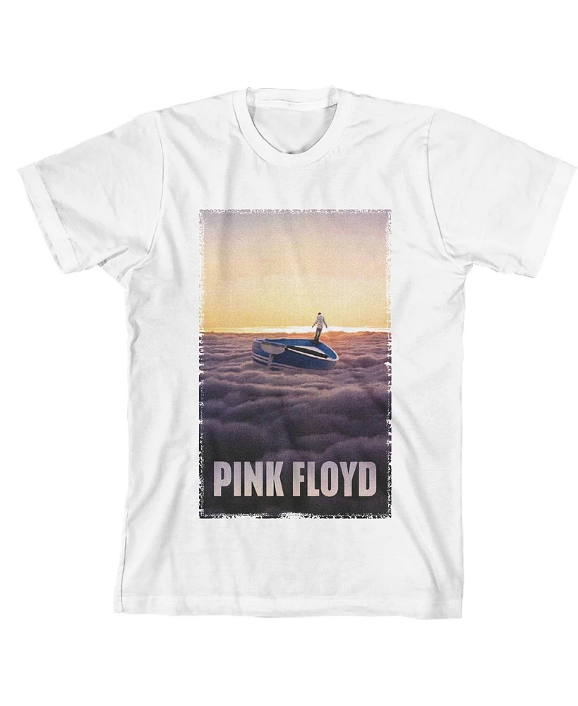 Pink Floyd Boys Distressed Endless River Crew Neck Short Sleeve White T-shirt-xl