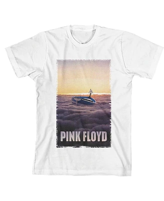 Pink Floyd Boys Distressed Endless River Crew Neck Short Sleeve White T-shirt-xl