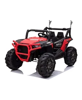 Tobbi 12V Kids Electric Battery-Powered Ride On 3 Speed Toy Suv Buggy Car, Red