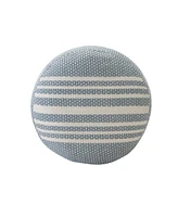 Round Striped Pouf Ottoman for Indoor and Outdoor Seating