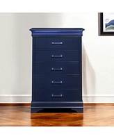 Solid Wood Five-Drawer Chest with Led Lighting for Bedroom Storage