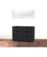 Manufactured Wood 6-Drawer Dresser – Minimalist Design