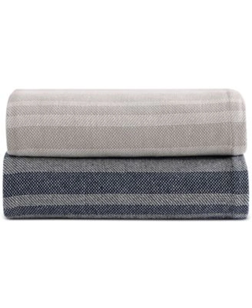 Tommy Hilfiger Harbor Stripe Cotton Yarn Dyed Blanket