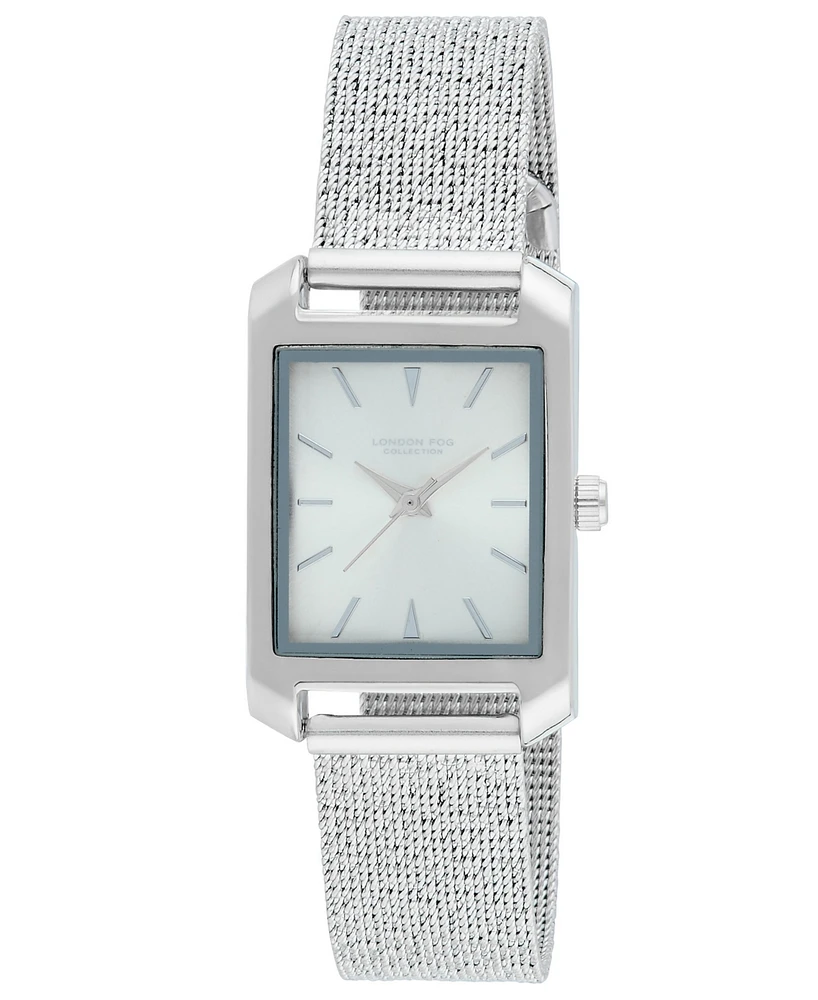 London Fog Unisex Warwick Silver Alloy Mesh Watch, 25mm