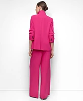 Dkny Petite Aero Crepe Scrunch-Sleeve One-Button Blazer