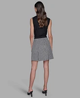 Karl Lagerfeld Paris Women's Check Print Pleated Mini Skirt