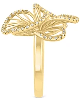 Effy Diamond Border Openwork Flower Statement Ring (3/8 ct. t.w.) in 14k Gold