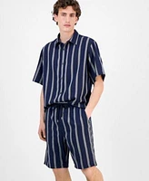 Hugo Boss Mens Eralino Striped Shirt Ronan Striped Shorts
