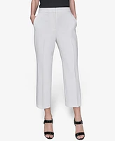 Karl Lagerfeld Paris Women's Cropped Wide-Leg Mid-Rise Pants
