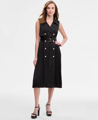 Karl Lagerfeld Paris Women's Satin-Back Crepe Midi Dress