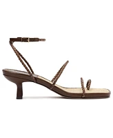 Schutz Women's Kaya Straw Mid Stiletto Heel Sandals