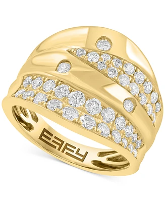 Effy Diamond Multirow Wide Statement Ring (1-1/20 ct. t.w.) in 14k Gold