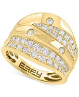 Effy Diamond Multirow Wide Statement Ring (1-1/20 ct. t.w.) in 14k Gold