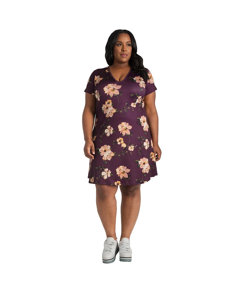 Poetic Justice Plus Floral Skater Mini Dress